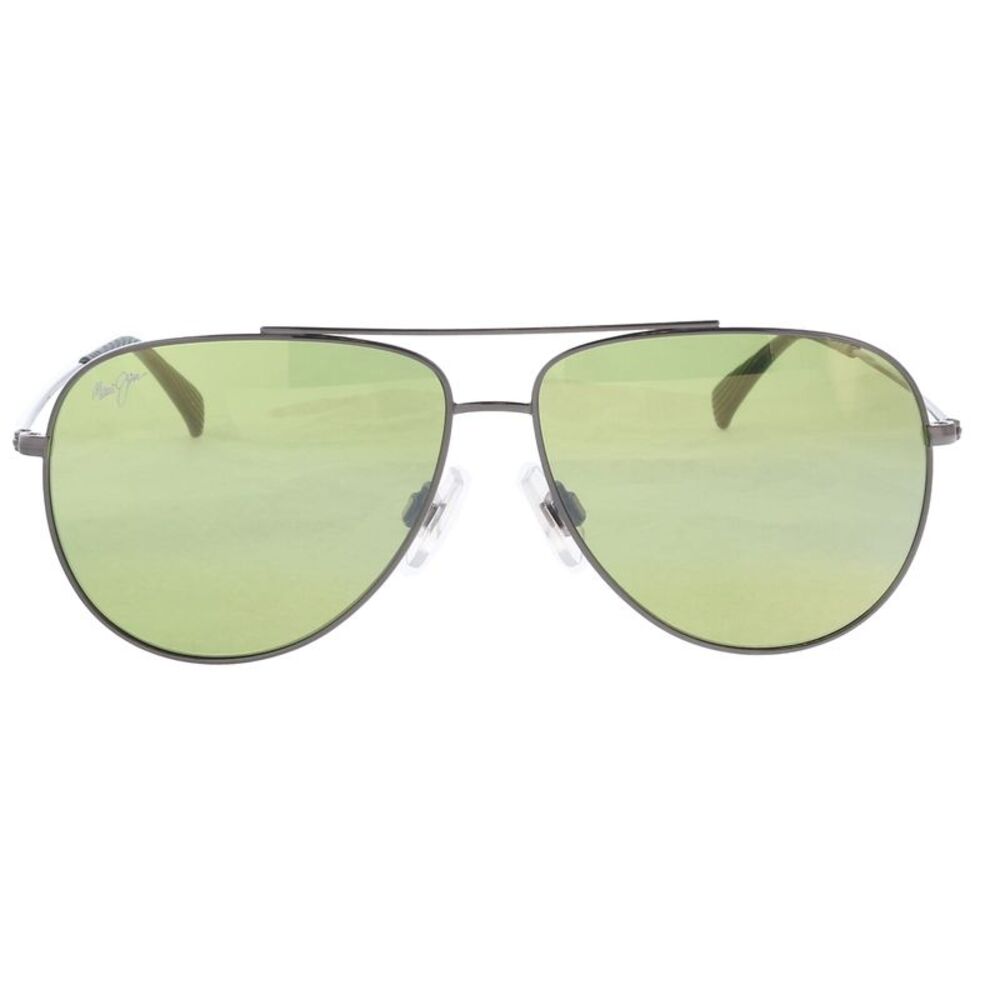 Maui Jim MJ0665S002 Titanium Aviator Sunglasses Green Gradient Polarized - Picture 2 of 5